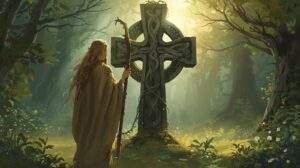 druide et croix celtique