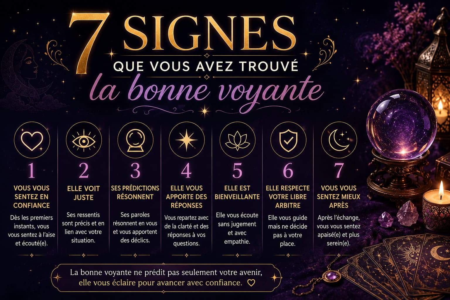 Lire la suite à propos de l’article Voyante exceptionnelle : 7 signes que vous avez trouvé la bonne personne
